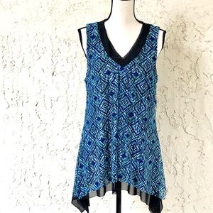 Cupio Blue & Black Tunic - Like New